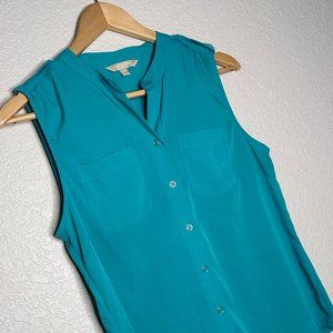 Banana Republic Medium Teal Sheer Tank Top